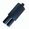 Universal 3" Dual Tip Black Stainless Steel Weld On Exhaust Muffler 2.5" Inlet