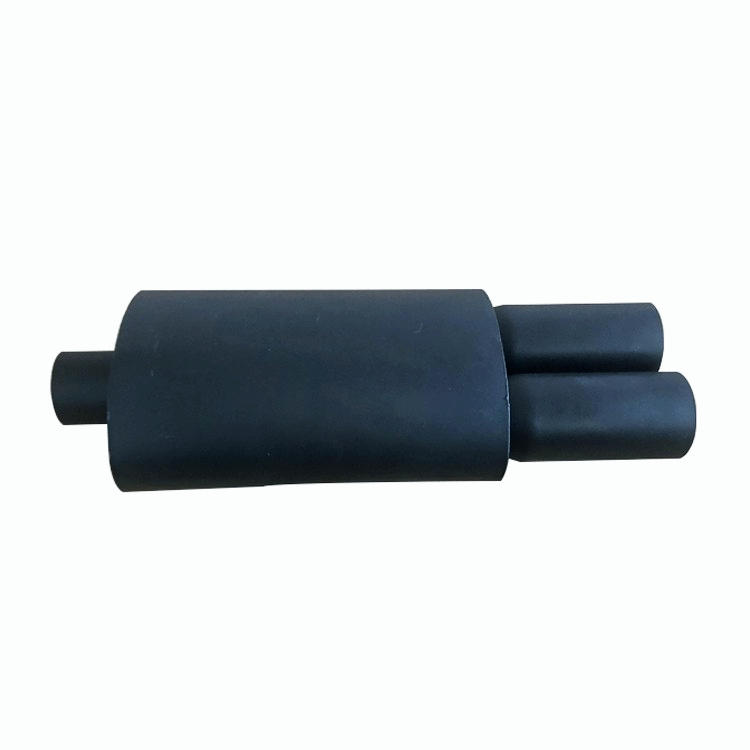 Universal 3" Dual Tip Black Stainless Steel Weld On Exhaust Muffler 2.5" Inlet