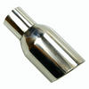  2.5 Inlet - 4 Outlet Stainless Steel Sliver Duo Layer Slant Cut Car Exhaust Tip