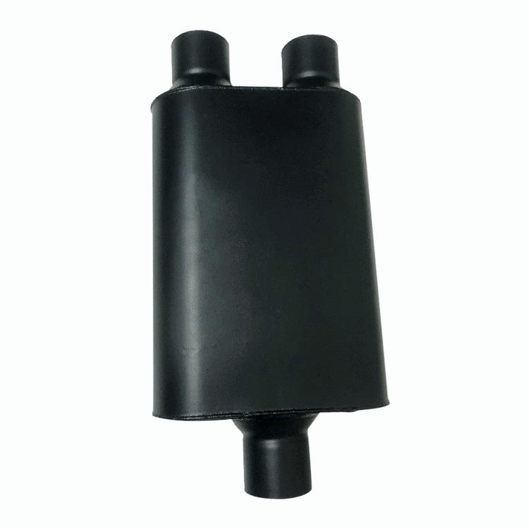 2.5" Single Inlet/Dual Outlet Chambered Race Muffler 19" Overall Agressive Sound