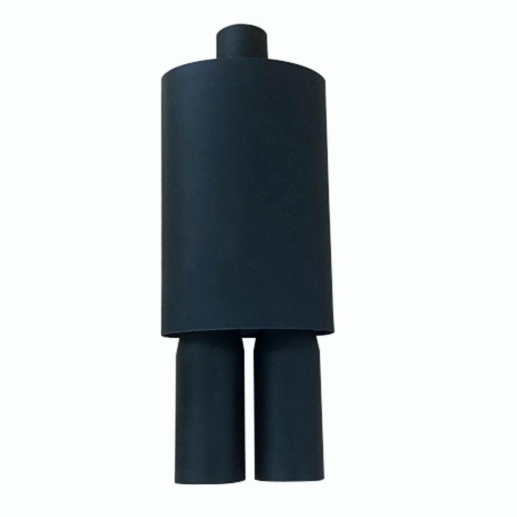 Universal 3" Dual Tip Black Stainless Steel Weld On Exhaust Muffler 2.5" Inlet