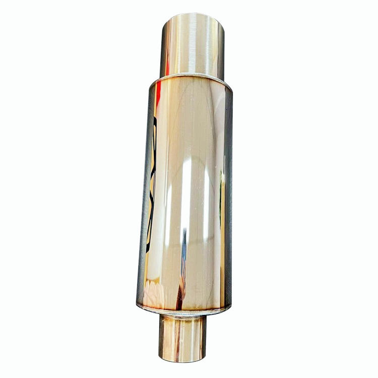 JDM 4" N1 Tip T304 Stainless Steel Exhaust Resonator Canister Muffler 2.5" Inlet