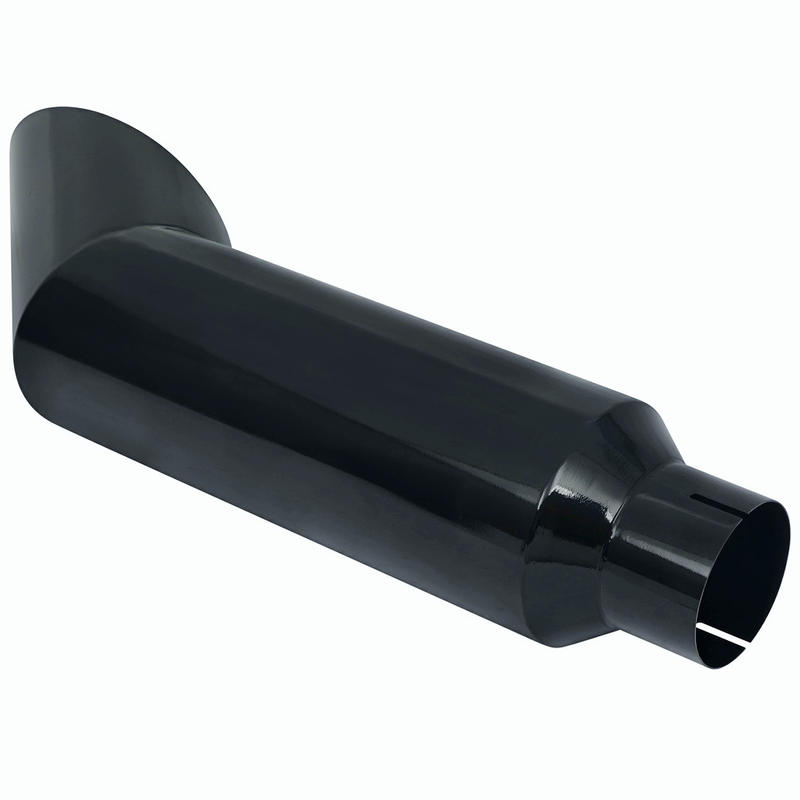 Miter Black 5" Inlet 8"Outlet 36" Long Diesel Smoker Exhaust Stack Tip Angle Cut