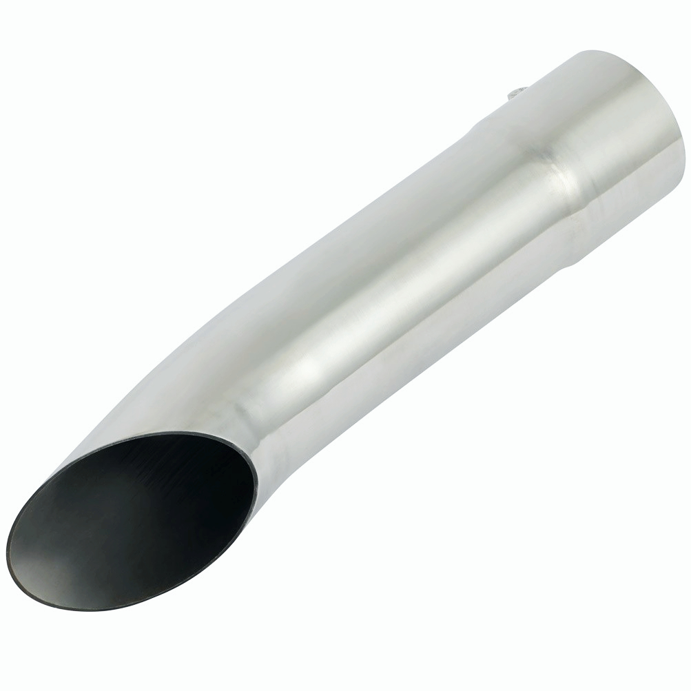 Bolt-on Exhaust Tip 2.5" Inlet/Outlet 12" Long Diesel Stainless Steel Turn Down