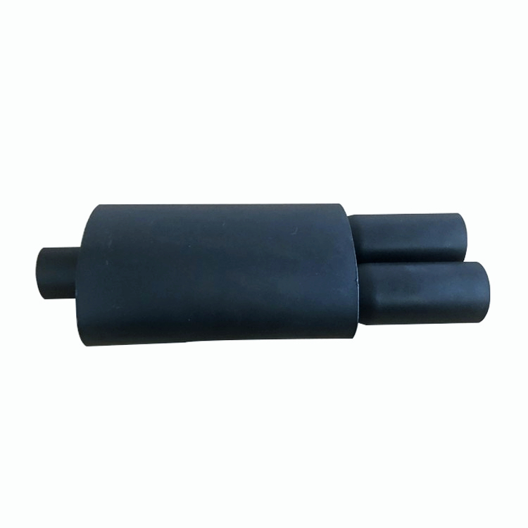 Universal 3" Dual Tip Black Stainless Steel Weld On Exhaust Muffler 2.5" Inlet