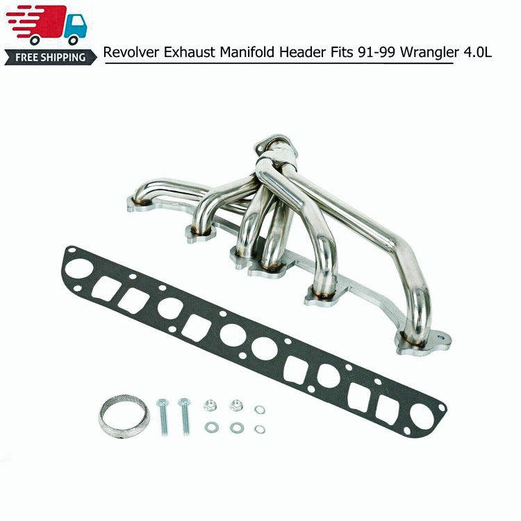 For 91-99 Wrangler / Cherokee 91-92 Comanche Stainless Steel Revolver Header