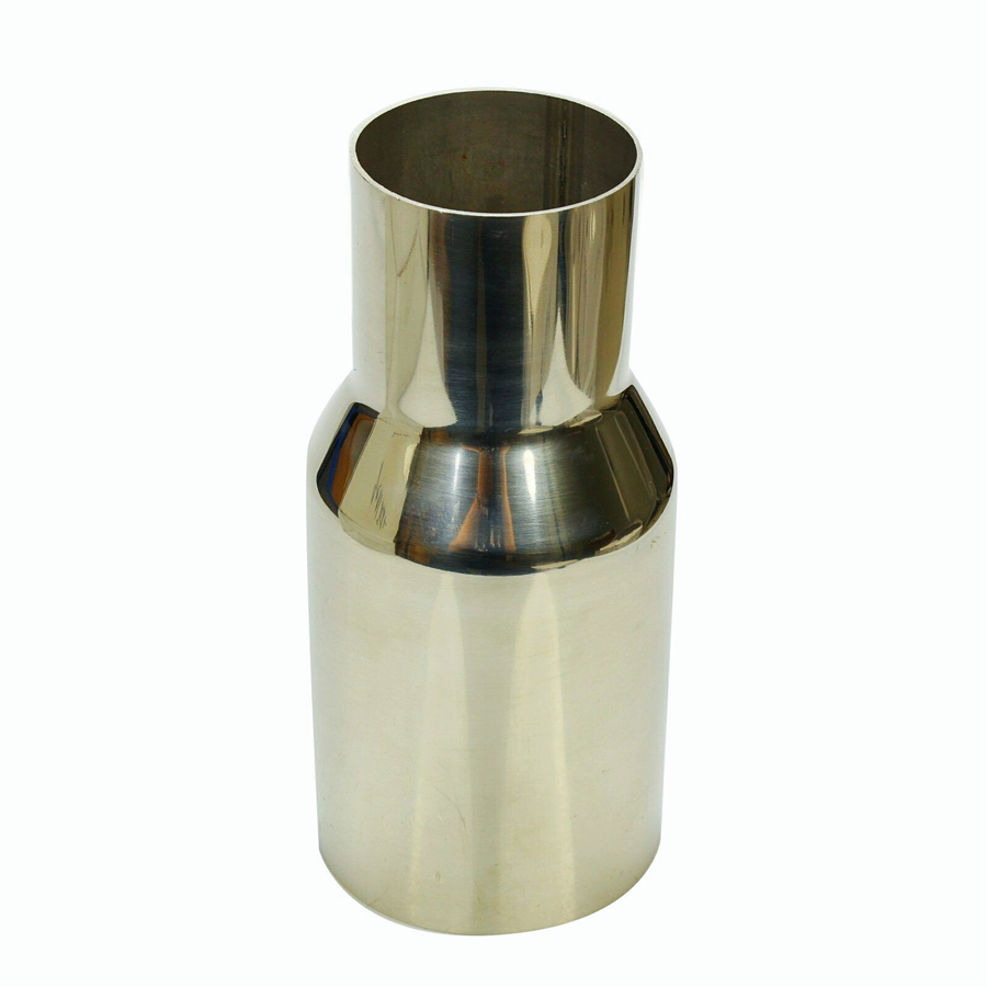 Polished Stainless Sliver Exhaust Single Layer Straight Tip 2X 2.5In 3.5 Out