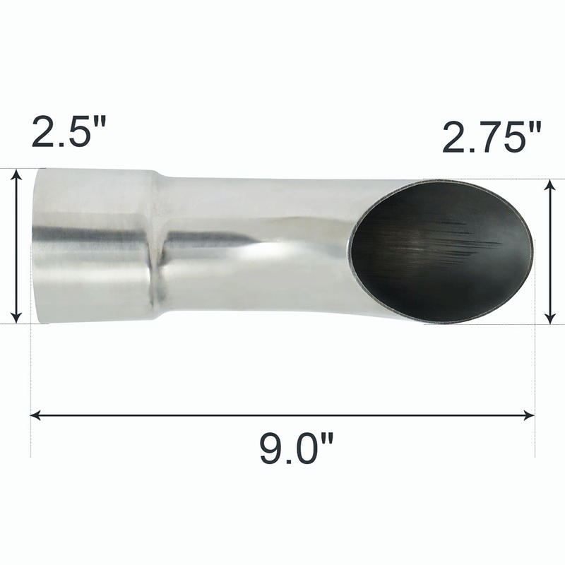 1 Piece Stainless 2.5" Turn Down Exhaust Tip 2 1/2" Inlet 2 3/4" Outlet 9" Long