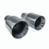 Polished Stainless Steel 2.5In 4Out  2X Sliver Exhaust Duo Layer Straight Tip