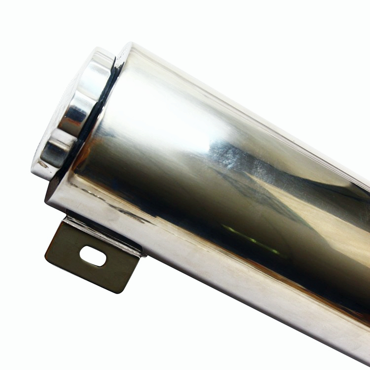 3" x 16" Polished Stainless Steel Radiator Overflow Tank Catch Can 50 OZ