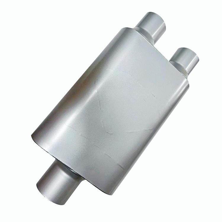 Chambered Center 3" Inlet - 2.5 inch Dual Outlet Muffler 19" Long Agressive Deep