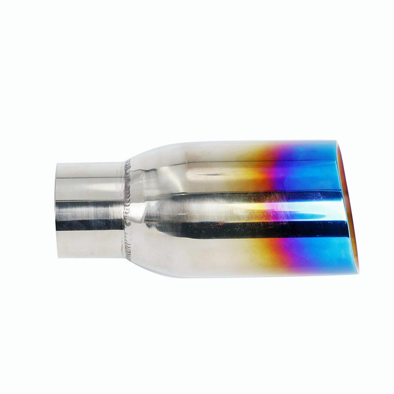 Stainless Exhaust Tip Slant Cut Duo Layer Blue Burnt Muffler Exhaust Tip 2.5 Inlet 3.5 Outley