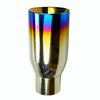 2PCS Polished Stainless Steel 2.5 In 3.5 Out Blue Burnt Exhaust Duo Layer Tip