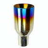  2X 2.5 In 4 Out Polished Stainless Blue Burnt Exhaust Duo Layer Straight Tip