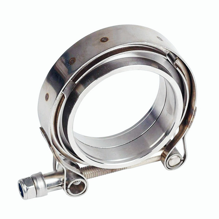 4" Inch Turbo Exhause Down Pipe Stainless Steel V-Band Clamp with Flange #304