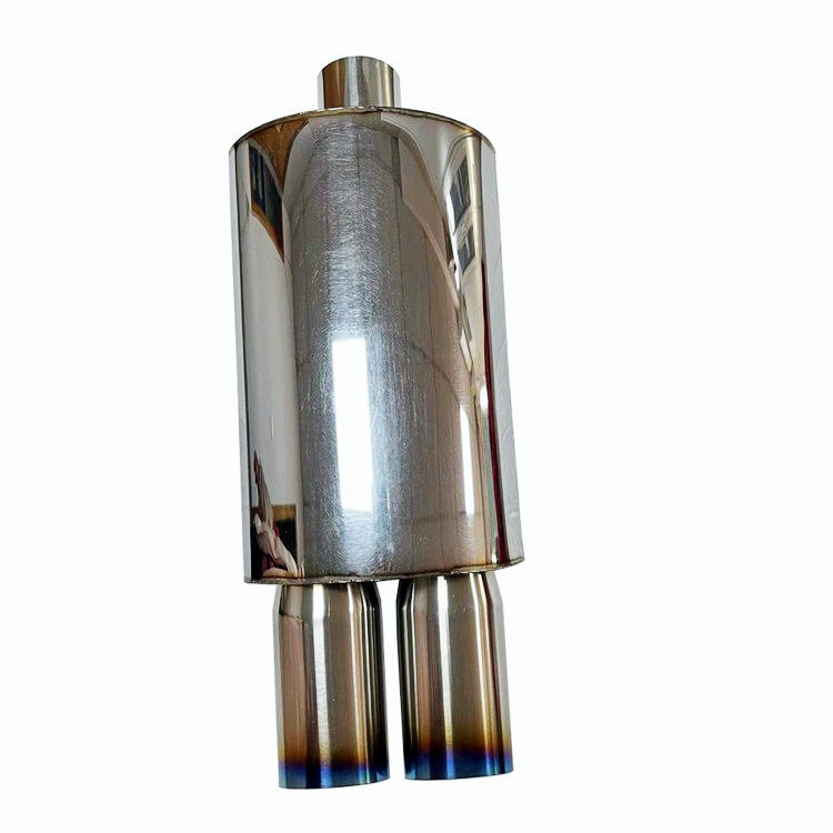 Universal 3" Remis Style DTM Dual Square Tip Stainless Steel 2.5" Inlet Muffler