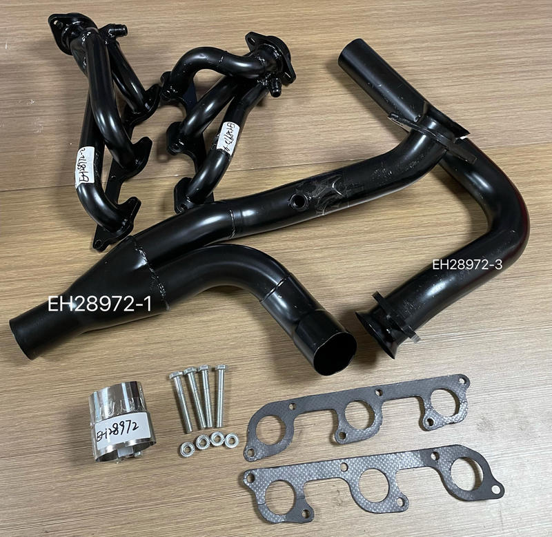 Black Long Tube Exhaust Header System & Y Pipe Kit 07-11 Jeep Wrangler JK 3.8L Header Exhaust