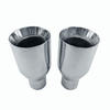 Polished Stainless Steel 2.5In 4Out  2X Sliver Exhaust Duo Layer Straight Tip