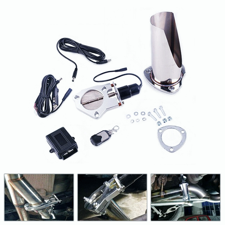 Electric Stainless Exhaust Cutout with Remote control Pipe Exhaust 2.5''/63mm
