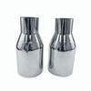 Polished Stainless Steel 2.5In 4Out  2X Sliver Exhaust Duo Layer Straight Tip
