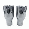 Polished Stainless Steel 2.5In 4Out  2X Sliver Exhaust Duo Layer Straight Tip
