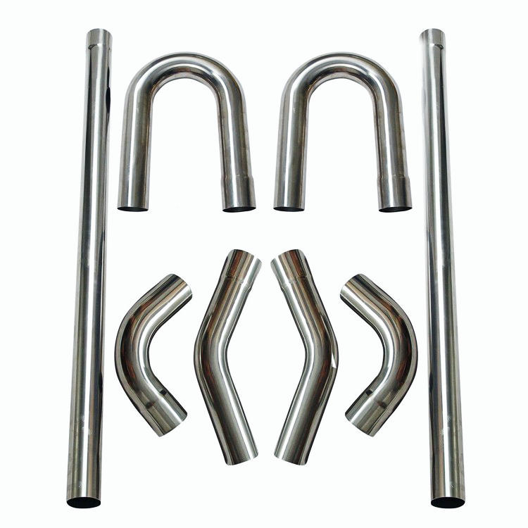 8PCS 3.0'' 304 Stainless Mandrel Bend Exhaust Straight & Bend Pipe DIY Kits