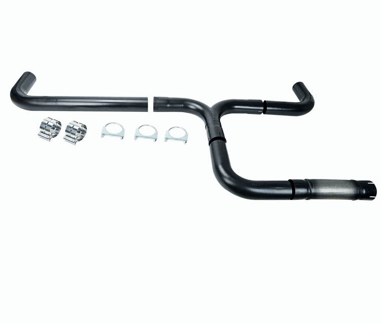 Universal 5" Black Turbo Dual Smoker Diesel Exhaust Stack T Pipe System Kit Ford