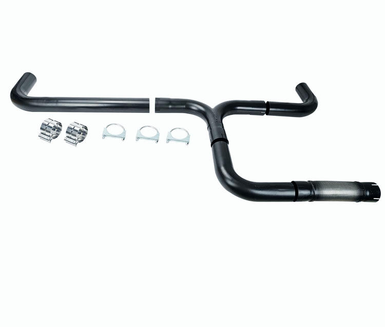 Universal 4" Black Turbo Dual Smoker Diesel Exhaust Stack T Pipe System Kit Ford