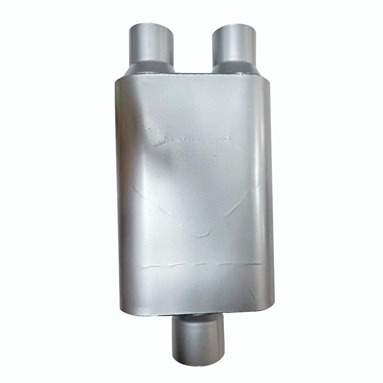 Chambered Center 3" Inlet - 2.5 inch Dual Outlet Muffler 19" Long Agressive Deep