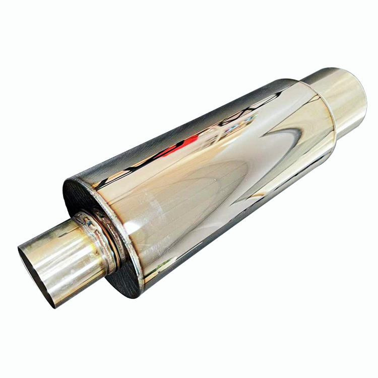 JDM 4" N1 Tip T304 Stainless Steel Exhaust Resonator Canister Muffler 2.5" Inlet