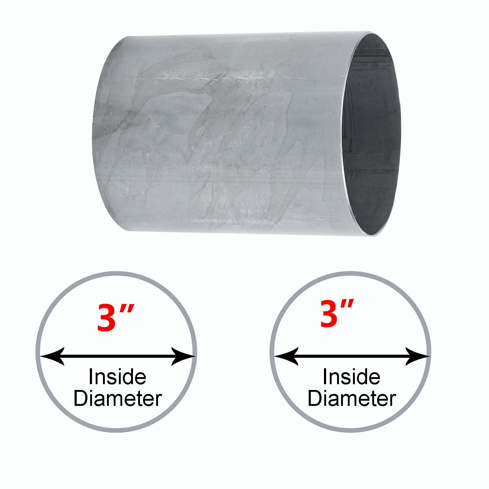 3” ID to 3” ID Exhaust Pipe to Pipe Coupling Connector Universal