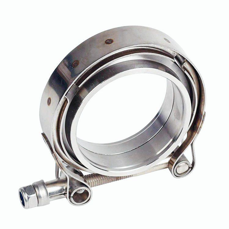 4" Inch Turbo Exhause Down Pipe Stainless Steel V-Band Clamp with Flange #304
