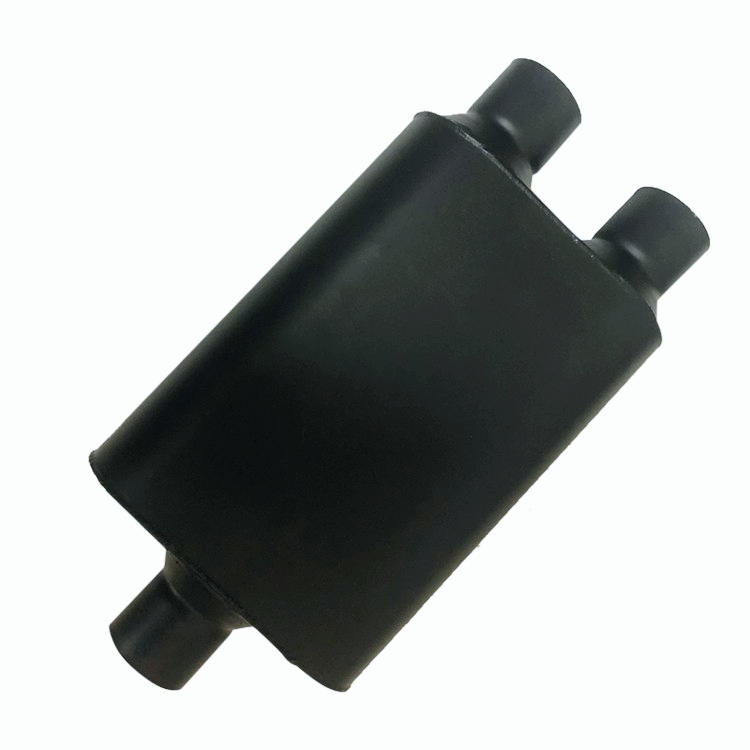 2.5" Single Inlet/Dual Outlet Chambered Race Muffler 19" Overall Agressive Sound