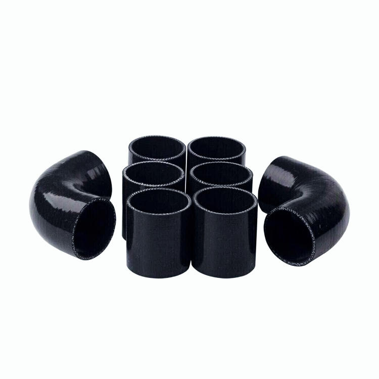 2.5" 1.8mm Polished Aluminum Intercooler Pipe Kit + Black Hose + Clamp Universal